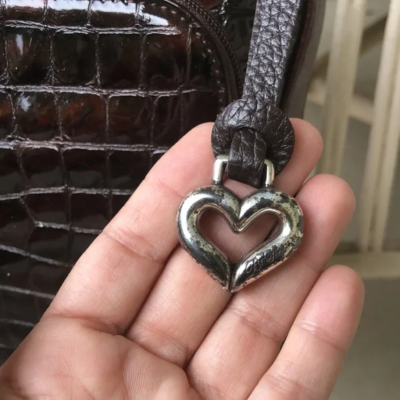 BRIGHTON Reptile Embossed Patent Leather Shoulder Bag - #D723012 - Picture 9 of 15